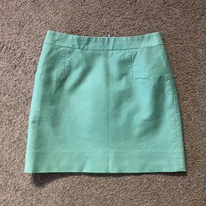 J.Crew Mini Skirt Sz 00 Mint Pencil Straight 95% Cotton